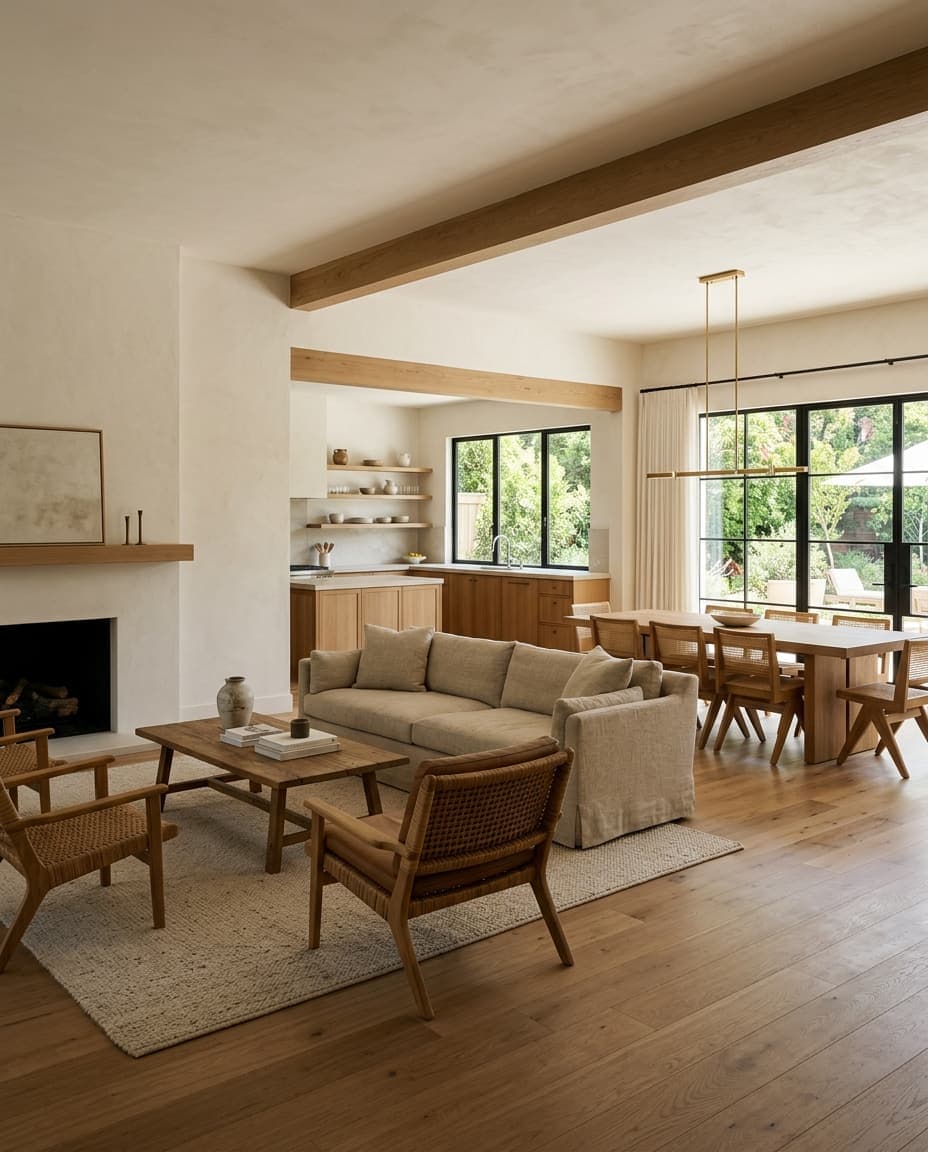 Concept visualization of a coordinated whole-home renovation with a consistent material palette.